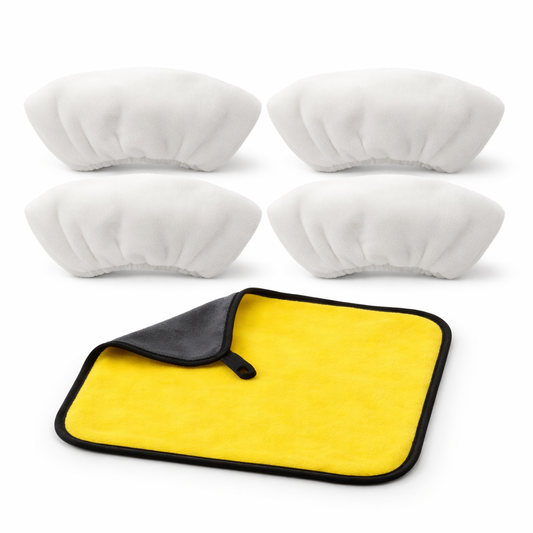 Kit de Accesorios Premium para Vaporeta (4 Fundas + Paño Microfibra)